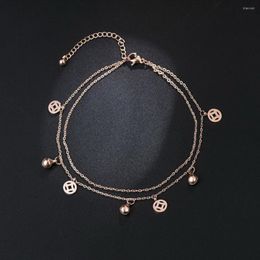 Anklets 2023 Layered Gold Cute Womens Wholesale Ankles Foot Chain Leg Bracelet Beach Accessories Sandals Jewellery Stainless Steel