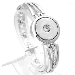 Charm Bracelets Xinnver Snap Bracelet DIY Charms Silver Plated Bangles With Crystal Fit 18mm Buttons For Women Jewelry ZE368