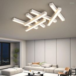 Chandeliers 2023 Modern Simple Style Led Chandelier For Living Room Bedroom Kitchen Study Lamp White Creative Design Geometry Ceiling Light