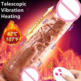 Dildos/Dongs Realistic Telesic Dildo Vibrator for Female Big Real Penis Remote Control Heating Sex Toys Women Suction Cup Masturbators L230303