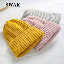 Beanies Beanie/Skull Caps 2023 Spring Winter Solid Wool Knit Beanie Women Men Fashion Casual Hat Warm Female Soft Slouchy Bonnet Ski Thicken