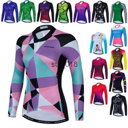 Cycling Shirts Tops Autumn Mountain Bike Jersey Long Sleeve Women's Spring Cycling Jersey Full Sleeve Pro MTB Bicycle Clothes Racing Cycling Jacket T230303