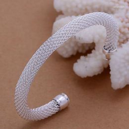 Bangle Simple Web Bangles Wholesale For Women Silver Plated Selling Fashion Jewellery Bracelets KN-B040