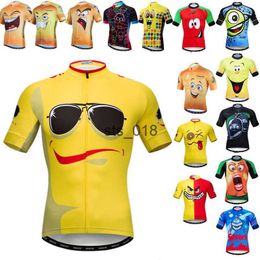 Cycling Shirts Tops Weimostar Top Yellow Cycling Jersey Funny Men's Bicycle Cycling Clothing Tops Maillot Ciclismo Quick Dry MTB Bike Jersey Shirt T230303
