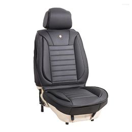 Car Seat Covers 1x Auto Front Cover Waterproof Anti Dirty PU Leather Fully Surrounded Design SeatBack Anti-kick Protector Black