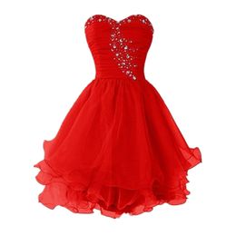Short Homecoming Dresses Sweetheart Crystal Party Gowns Ball Gown Lace-up Princess Birthday Mini Prom Graudation Cocktail Party Gowns 14