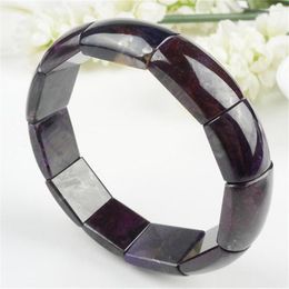 Strand South African Genuine Natural Sugilite Bracelet For Women Rectangle Beads Jewelry Femme Charm Bracelets