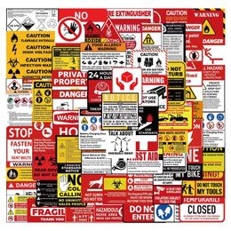 Gift Wrap SL/75pcs Warning Sign Sticker For Planner Scrapbooking Stationery Waterproof Decals Laptop Kid's