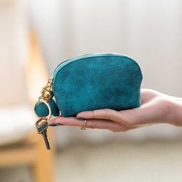 Wallets Women Mini Coin Purse Small Wallet Suede Credit Card ID Holder Key Ring Organizer Ladies Change Clutch Bags Zipper Luxury PurseL230303