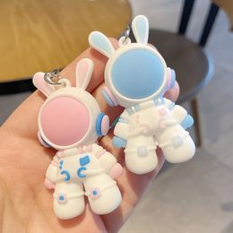 Cartoon Doll Space Rabbit Key Chain Cute Creative Backpack Pendant Astronaut Bag Pendant Girl Favorite Gift Kawaii Plush Keychain