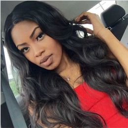 Synthetic Wigs Wig Women s Middle Part Black Big Wave Long Curly Hair Full Head Set 230303