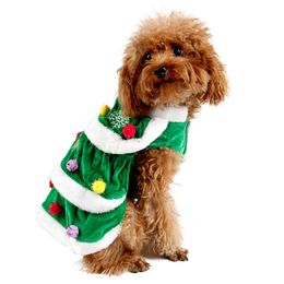 Dog Apparel Pet Clothes Winter Christmas Coat Clothing Puppy Cat Tree Green FIg Warm Thick XS-XXXL