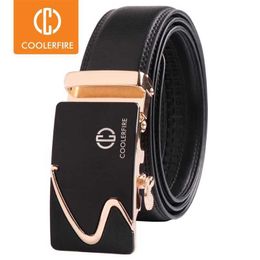 Belts Famous Brand Men Belts Luxury Automatic Buckle Cowskin Genuine Leather Belt for Men Business Black Waist Male Strap ZD061 Z0228