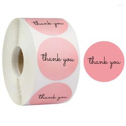 Gift Wrap Thank You Stickers Tag Pink Small Business Parcel Packs Packaging Box Envelope Congratulate Favor Supplies 1inch Roll Round