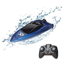 ElectricRC Boats LED Light Waterproof Electric Remote Control Ship 2.4GHz High Speed Mini RC Boat Children Remote Control Ship Toy 230303
