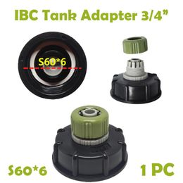 Watering Equipments Plastic IBC Tank Adapter Hoselock Fitting S60X6 Coarse Threaded Cap Interface To 3/4"Adapter Connector