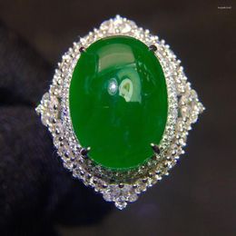 Cluster Rings Fine Jewellery Real Pure 18K Gold Natural Emerald 7.85ct Gemstone Diamonds Jewellery Female's For Women Ring