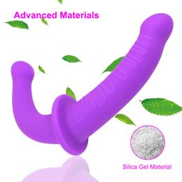 Dildos/Dongs Flexible Double Dildos Strap-on Dildo Long Penis Female Masturbation Adult Product Dual Head Sex Toys for Lesbian L230303