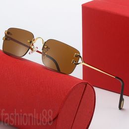 Rectangle mens designer glasses luxury shades eyeglasses comfortable polished metal frame gafas de sol travel portable luxury designer sunglasses PJ039 B23