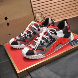 Fashion Best Top Quality real leather Handmade Multicolor Gradient Technical sneakers men women famous shoes Trainers size35-46 M KJK rh8000009