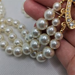 Women designer Jewellery vivian necklace saturn orbit pendant pearl necklaces bracelet earrings holiday gift