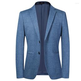 Men's Suits 2023 Spring Autumn Gray Blue Blazers Men Fashion Slim Casual Business Handsome Brand Men's Tops Size M-4XL