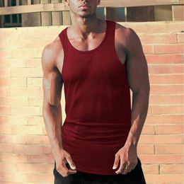 Men's Tank Tops Top Summer Fashion Sleeveless Mens Solid Round Vest Colour Neck Casual Men's