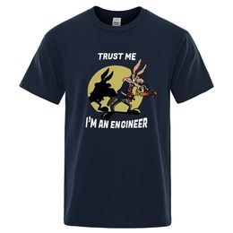 Men's T-Shirts Trust Me Im An Engineer T Shirt For Men Pure Cotton Vintage T-Shirt Round Neck Engineering Tees Classic Man Clothes Oversized 230303