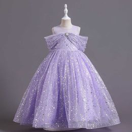 Girl's Dresses Sequin Birthday Dress Elegant Princess Dresses For Teens Girl Formal Occasion Evening Party Gown Children Puffy Tulle Clothing