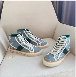 2023 new Breathable Casual Shoes High Top Classic Casual Shoes Green Red Stripe Leather Designers Trainer Woman Shoes size 35-44