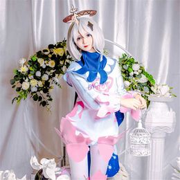 Anime Costumes Genshin Impact Paimon Cosplay Lolita Dress Cute Anime Jumpsuits Women OnePiece Bodysuit Uniform Party Halloween Come Z0301