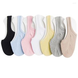 Women Socks 5 Pairs Boat Fashion Casual Cotton Invisible Candy Color Cute Ladies Trendy Sock Slippers Meias Girl Sox