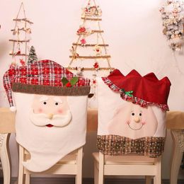 Party Decoration 1PC Chair Cover Santa Clause Hat Christmas Decorations Back Christma Dining Table Dressing Product