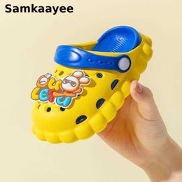 Slipper 0-8y Children Sandals Kids Mules Clogs Summer Baby Girls Boys Garden Shoes Toddler Slippers Cartoon Rabbit Beach Flip Flops 19 T230302