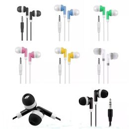 Black White Earphones Universal 3.5MM Jack Disposable Earphone Headphone Earbuds Handsfree For Iphone Samsung Android Phone MP3