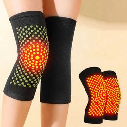 Elbow Knee Pads 1 Pair Winter Self Heating Knee Sleeve Tourmaline Knee Brace Support Wormwood Knee Warmer Heated Knee Pads for Arthritis Joint J230303