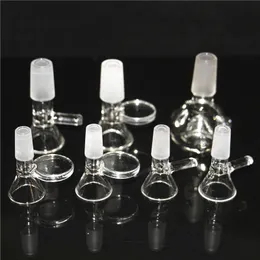 hookahs Glass Bong Bowl with Thick Pyrex Clear Glass Sheet Handle 14mm 10mm Male Bowls for Oil Rig Glass Bongs Smoking Water Pipe