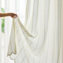 Curtain Curtains For Bedroom Living Dining Room Nordic Luxury Tulle Gauze Wavy White Sand Simple Modern Balcony Windows Door