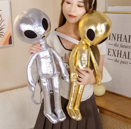 Cool Alien Backpack Holographic Rucksack Plush Stuffed Doll Toys Bag Party Favours for Kids Men Women Silver Gold 3D Pu Leather