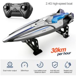 ElectricRC Boats 30KMH RC High Speed Racing Boat Speedboat Remote Control Ship Water Game Kids Toys Children Birthday Gift 230303