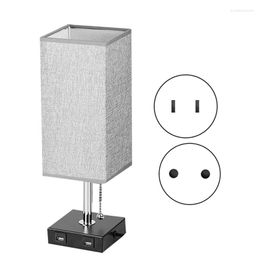 Table Lamps 1 Pcs Modern 2 USB Mobile Phone Charging Light Lable Lamp Living Room Bedroom Bedside EU Plug