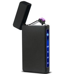 Smoking Lighters Colourful Touch Screen Power Digital Display Windproof USB Cyclic Charging ARC Lighter Portable Innovative Herb Cigarette Tobacco Holder