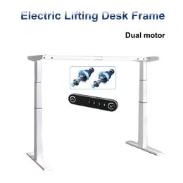 Electric Stand Up Desk Lifting Desk Frame Height Adjustable Standing Desk Dual Motor Three-Section Home Office