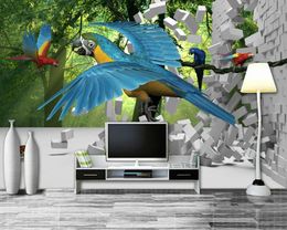 Wallpapers 3D Custom Living Room Wallpaper TV Wall Color Parrot Personalized Background Bedroom Restaurant Bar Mural1