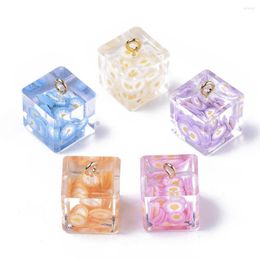 Charms 5pcs Transparent Epoxy Resin Pendants Natural Shell Plastic Imitation Pearl Beads Inside Fashion Jewellery DIY Making