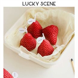 Scented Gift Set Soy Wax Candle Birthday Souvenirs Strawberry Aromatherapy