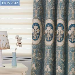 Curtain European Style Water Soluble Embroidered Shading Finished Product Custom Curtains For Living Dining Room Bedroom