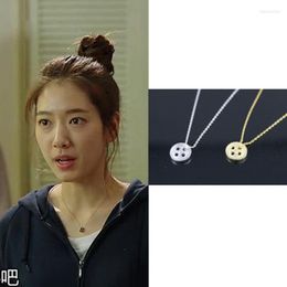 Chains Button Doctors Sin Hye Park Hyun Bin Memories Drama Ear Korean Necklace For Women Girl Lover Gift