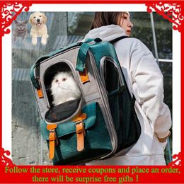 Dog Car Seat Covers Pet Backpack Portable Outing Bag 10kg Large Capacity Fashion Oxford Cloth Breathable Handbag Double Straps Travel Back