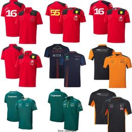 2023 Formula 1 F1 Racing Mclaren Aston Martin Sets Carlos Sainz Charles Leclerc Set Up t-shirt Casual Breathable POLO Summer Car Motorsport